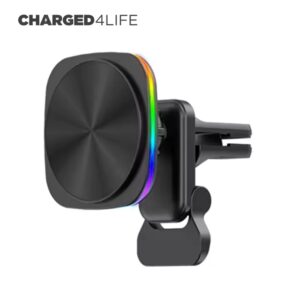 Suport auto cu încărcare wireless 15W și lumină RGB