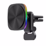 Suport auto cu încărcare wireless 15W și lumină RGB