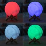 Lampă de veghe în formă de lună 3D RGB